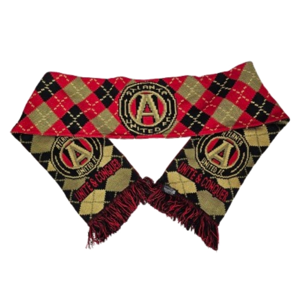 Ruffneck Atlanta United Argyle Scarf - Red, Black, Gold